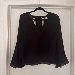 H&M Black Chiffon Blouse